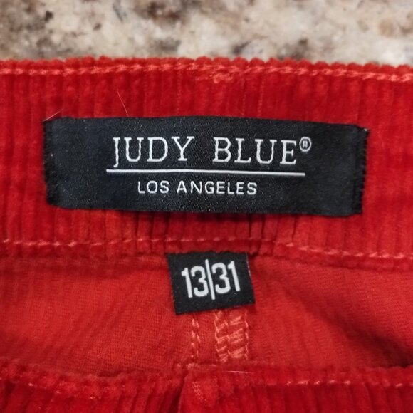 Judy Blue High Waist Ankle Straight Orange Corduroy Pants Size 13/31 . - Picture 4 of 11